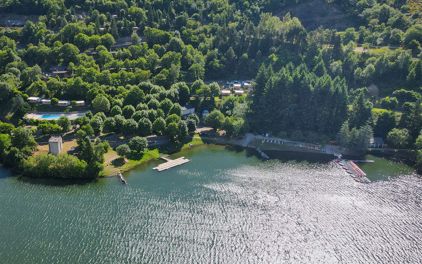 Camping Lac de Villefort vue aérienne